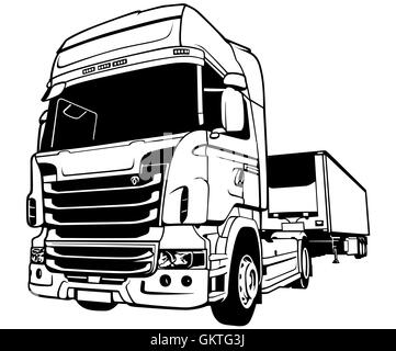 Camion-remorque Illustration de Vecteur