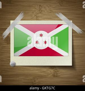 Drapeaux Burundi à l'image de texture en bois. Vector Illustration de Vecteur