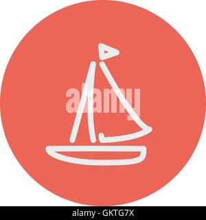 Voilier sur l'icône de la ligne mince Illustration de Vecteur