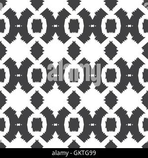 Vector Noir Blanc Tribal Modèle sans couture Textile Illustration de Vecteur