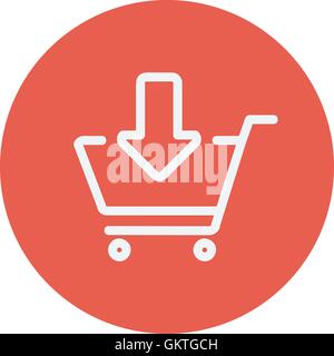 Retirer du panier l'icône de la ligne mince Illustration de Vecteur