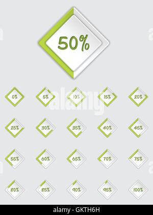 Chargeur 3d Icon Set en vert Illustration de Vecteur