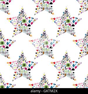 Vector collection de stars décoratif avec motif transparent Illustration de Vecteur