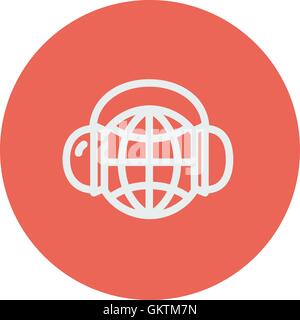 Musique du monde l'icône de la ligne mince Illustration de Vecteur