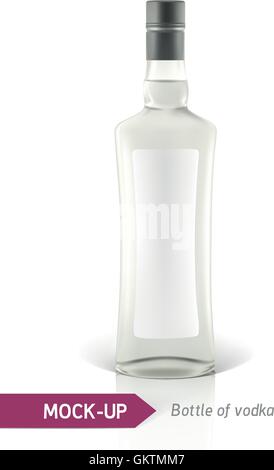 Bouteille de vodka maquette Illustration de Vecteur