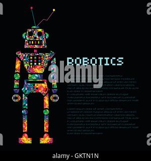 Robot cyborg guerrier colorés. Vector EPS 10 Illustration de Vecteur