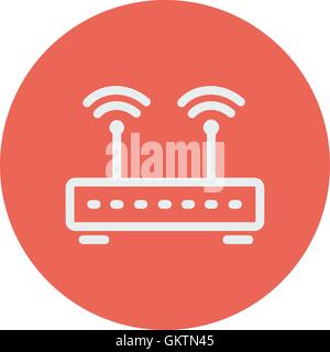 Routeur sans fil sur l'icône de la ligne mince Illustration de Vecteur