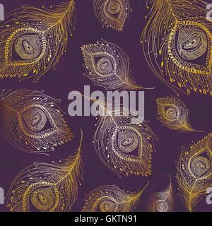 Plume de paon en fond blanc Illustration de Vecteur