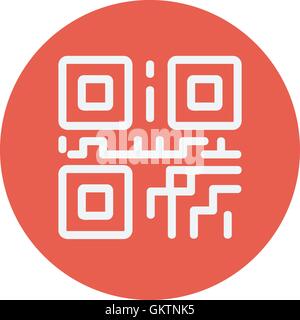 QR code sur l'icône de la ligne mince Illustration de Vecteur
