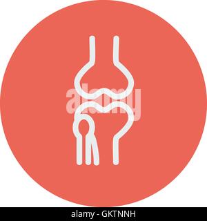Articulation du Genou L'icône de la ligne mince Illustration de Vecteur