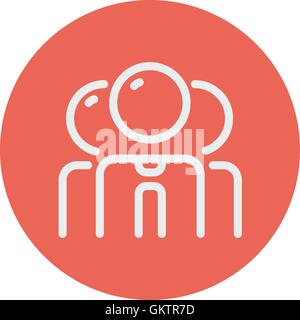 Groupe d'hommes d'icône de la ligne mince Illustration de Vecteur