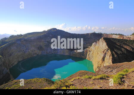 Couleur volcanique dans le parc national du lac Kelimutu Flores Indonésie Banque D'Images