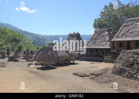 Bena Village traditionnel Flores Indonésie Banque D'Images