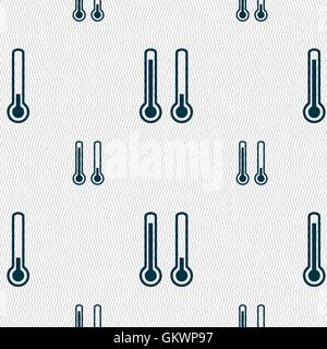 L'icône de température thermomètre signe. Motif géométrique transparente avec la texture. Vector Illustration de Vecteur