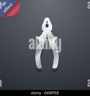 L'icône d'une pince symbole. 3D genre. Design moderne et branché, avec de l'espace pour votre texte Vector Illustration de Vecteur