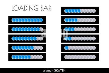 Les barres de chargement bleu Illustration de Vecteur