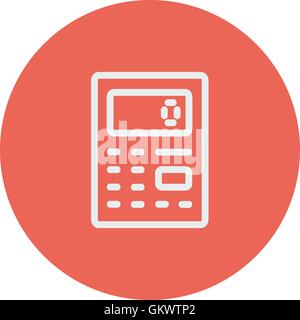 L'icône de la ligne fine calculatrice Illustration de Vecteur