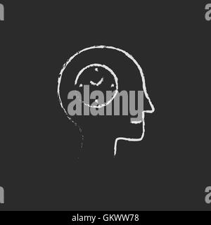 Icône heure tracé à la craie Illustration de Vecteur