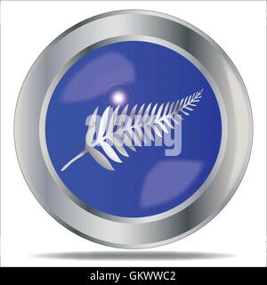 Bouton Silver Fern Illustration de Vecteur