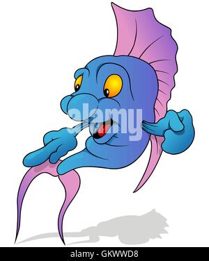 Petit poisson bleu Illustration de Vecteur