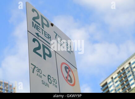 Parking sign Melbourne Australie Banque D'Images