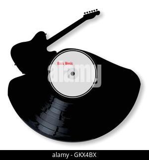 La musique Rock Record Silhouette Illustration de Vecteur
