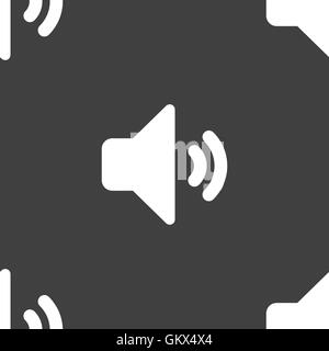 Le volume des haut-parleurs, icône son signe. Motif transparente sur un fond gris. Vector Illustration de Vecteur