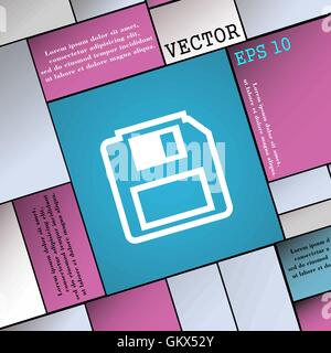 Icône de disquette signe. Une télévision moderne style pour votre conception. Vector Illustration de Vecteur