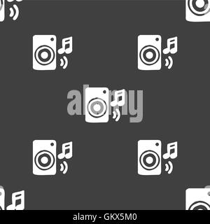 Colonne de la musique, soirée disco, musique, mélodie, le président signe l'icône. Motif transparente sur un fond gris. Vector Illustration de Vecteur