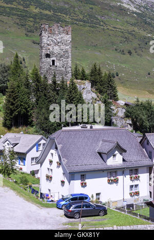 Andermatt, Suisse - 7 août 2016 : le village d'Altdorf sur les Alpes Suisses Banque D'Images