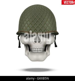 Casque M1 US MILITAIRE DE LA DEUXIÈME GUERRE MONDIALE et du crâne Illustration de Vecteur