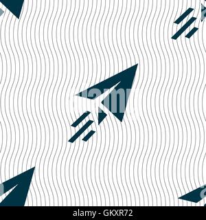 L'icône avion papier signe. Motif géométrique transparente avec la texture. Vector Illustration de Vecteur