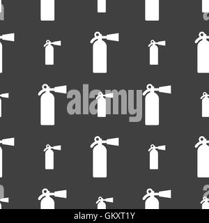 L'icône de l'extincteur signe. Motif transparente sur un fond gris. Vector Illustration de Vecteur