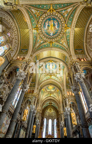 Lyon 5e arr. Basilique notre Dame de Fourvière. Patrimoine mondial de l'UNESCO. Département du Rhône. Rhône-Alpes. France Banque D'Images