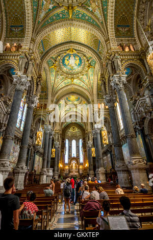 Lyon 5e arr. Basilique notre Dame de Fourvière. Patrimoine mondial de l'UNESCO. Département du Rhône. Rhône-Alpes. France Banque D'Images