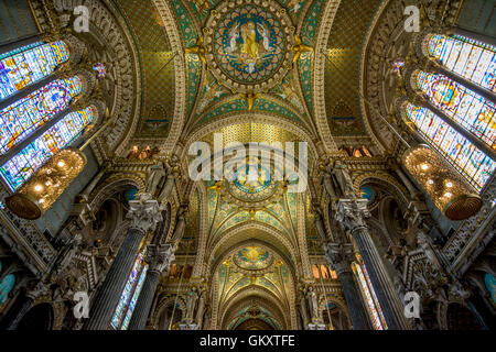 Lyon 5e arr. Basilique notre Dame de Fourvière. Patrimoine mondial de l'UNESCO. Département du Rhône. Rhône-Alpes. France Banque D'Images