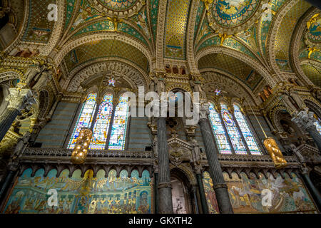 Lyon 5e arr. Basilique Notre-Dame de Fourvière. Rhone-Alpes. France Banque D'Images