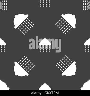 Icône douche signe. Motif transparente sur un fond gris. Vector Illustration de Vecteur