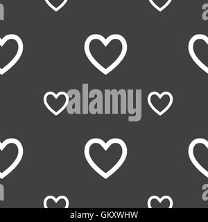 L'icône de l'amour, cœur médical signe. Motif transparente sur un fond gris. Vector Illustration de Vecteur