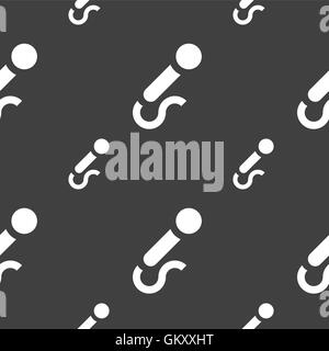 Icône de micro signe. Motif transparente sur un fond gris. Vector Illustration de Vecteur