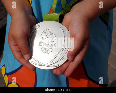 Médaille d'argent de Rio 2016 Banque D'Images