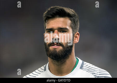 Rome, Italie. Août 23, 2016. Alisson (Roma) Football/soccer Ligue des Champions : Play-off 2e match de jambe entre AC Roma 0-3 FC Porto au Stadio Olimpico à Rome, Italie . © Maurizio Borsari/AFLO/Alamy Live News Banque D'Images