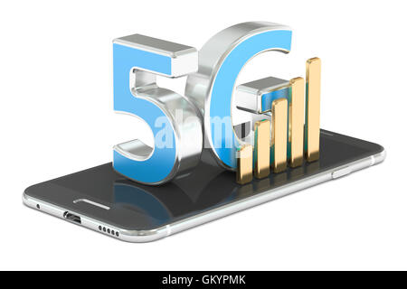 Concept 5G, 3D Rendering isolé sur fond blanc Banque D'Images