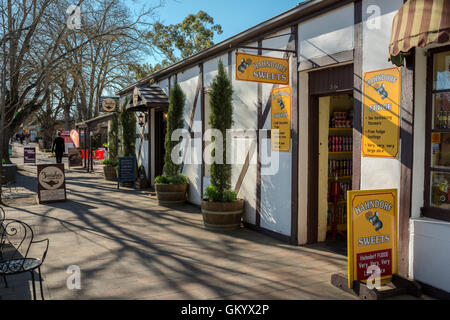 Boutiques de souvenirs à Hahndorf, dans le sud de l'Australie, Adelaide Hills. Banque D'Images