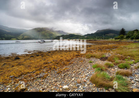 Les rives du Loch Leven, en regardant vers le village de Glencoe Banque D'Images