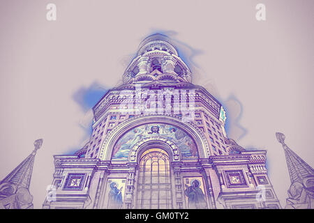 L'église le Sang Versé à Saint-Pétersbourg, en Russie. Banque D'Images