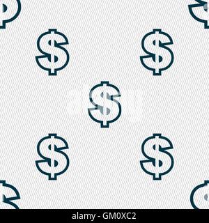 Icône Dollar sign. Motif géométrique transparente avec la texture. Vector Illustration de Vecteur