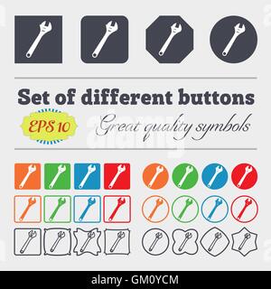 Icône de clé signe. Grand jeu de colorful, diversifiée et de grande qualité boutons. Vector Illustration de Vecteur