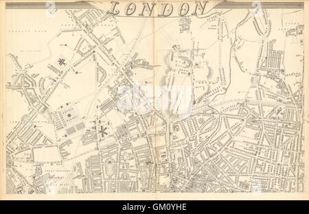 'CASSELLS LONDRES N. Holloway Camden Highbury Hoxton Islington. WELLER, 1863 map Banque D'Images