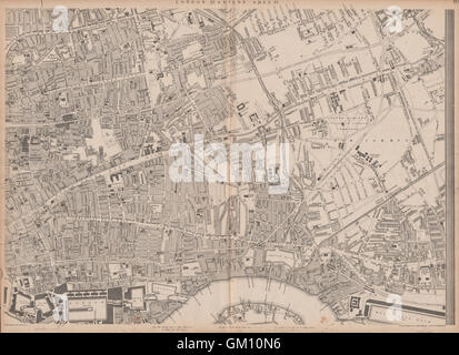 'CASSELLS LONDRES E Limehouse Stepney Whitechapel Bethnal Green. WELLER, 1863 map Banque D'Images